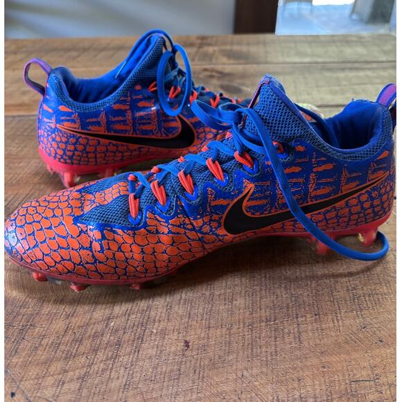 Nike‎ Vapor Untouchable Pro Football Cleats Orange Blue Snake 880407-408 Size 11 - Picture 14 of 16